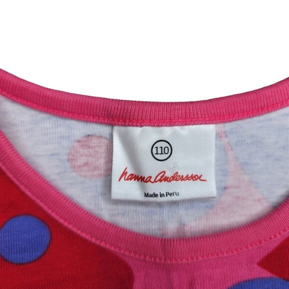 Hanna Andersson Girls' Floral Print Long Sleeve Dress Size 110 Cotton us size 5 - Picture 3 of 3